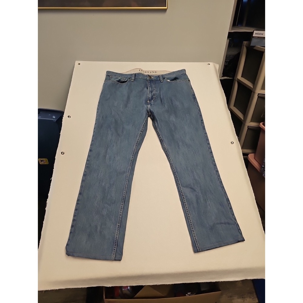 Lands End Jeans Mens 40 X 29 traditional Fit Straight Leg Blue Denim Comfort